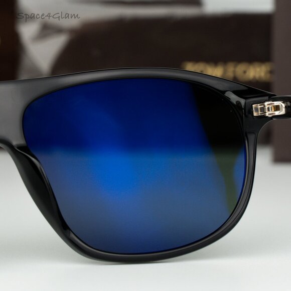 BRAND NEW Tom Ford Women Sunglasses Black Green Polar Pilot PRESCOTT FT1027 01R